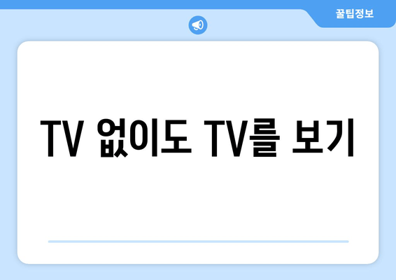 TV 없이도 TV를 보기