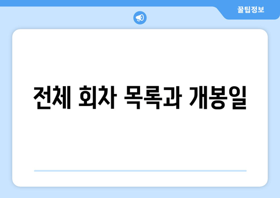 전체 회차 목록과 개봉일