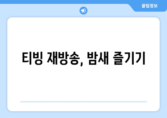 티빙 재방송, 밤새 즐기기