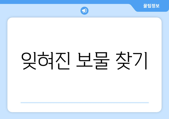 잊혀진 보물 찾기