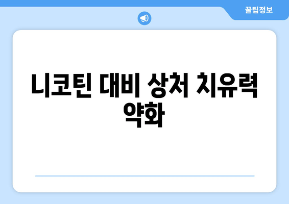 니코틴 대비 상처 치유력 약화