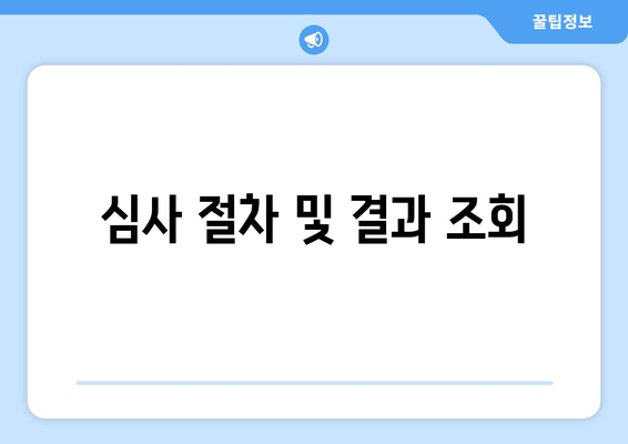 심사 절차 및 결과 조회