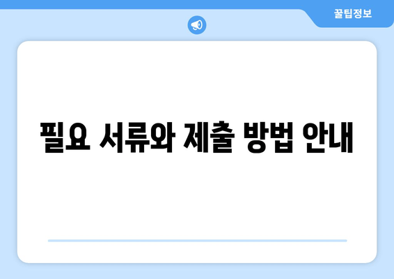 필요 서류와 제출 방법 안내