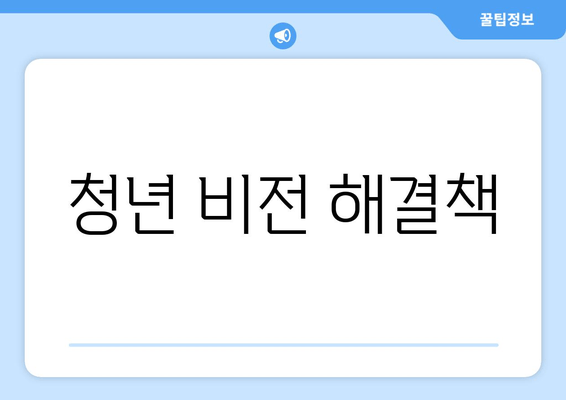 청년 비전 해결책