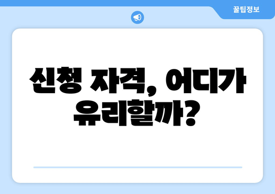 신청 자격, 어디가 유리할까?