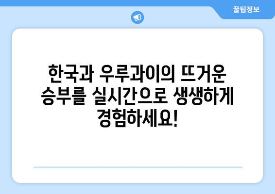 한국 vs 우루과이 월드컵 H조 경기 실시간 중계 & 하이라이트 무료 시청 | 2022 카타르 월드컵