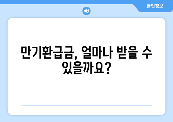 보장성보험 만기환급금 상세 안내 | 종류별 비교, 꼼꼼히 따져보세요!