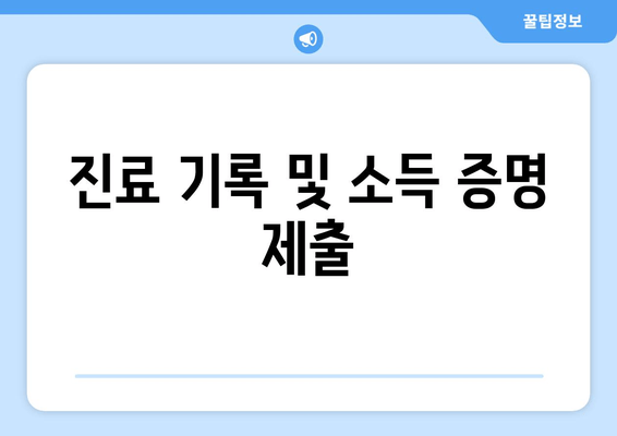 진료 기록 및 소득 증명 제출