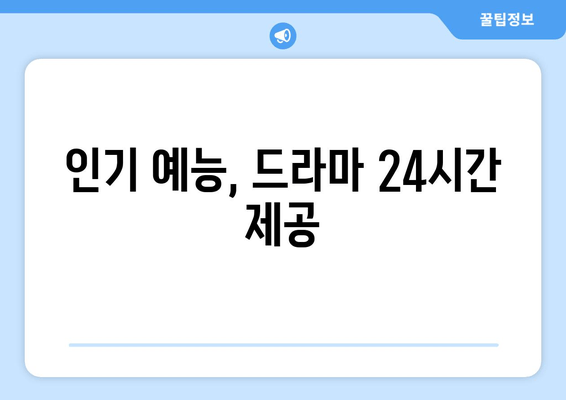 인기 예능, 드라마 24시간 제공