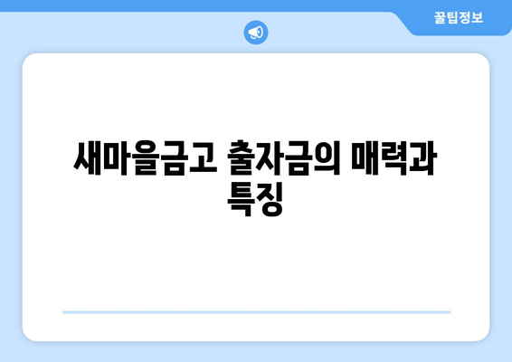 새마을금고 출자금의 매력과 특징