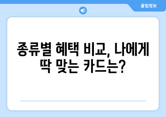 종류별 혜택 비교, 나에게 딱 맞는 카드는?