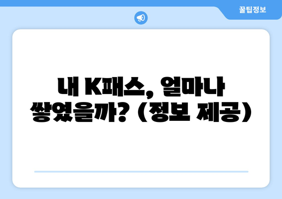 내 K패스, 얼마나 쌓였을까? (정보 제공)