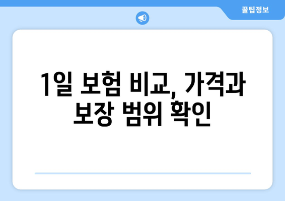 자동차 1일 보험 비교 가이드| 가격, 추천, 필수 고려 사항 | 렌터카, 단기 보험, 보장 범위 비교