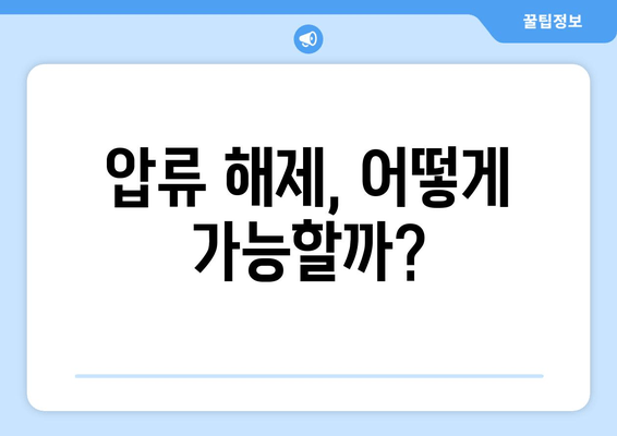 자동차 압류, 당황하지 마세요! 절차부터 탈환까지 완벽 가이드 | 자동차 압류, 압류 해제, 탈환 방법, 법률 정보