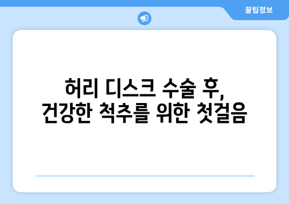 허리 디스크 수술 후, 건강한 척추를 위한 필독 안내| 자세 교정 가이드 | 허리 통증, 재활, 운동, 자세 습관