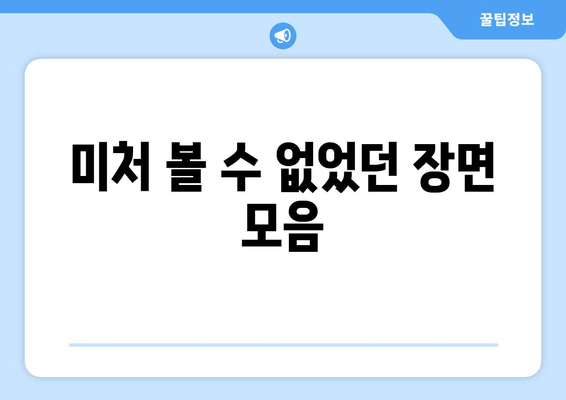 미처 볼 수 없었던 장면 모음