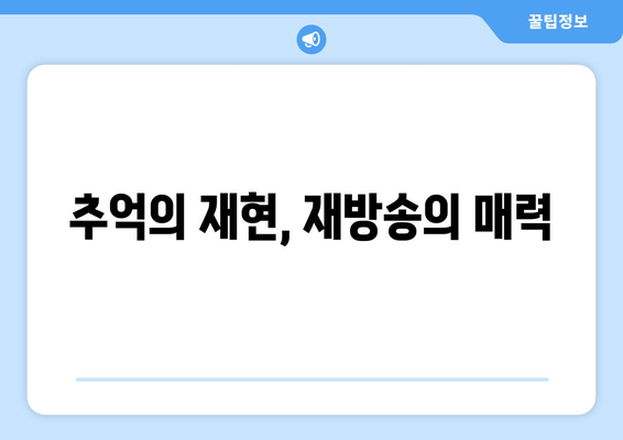 추억의 재현, 재방송의 매력