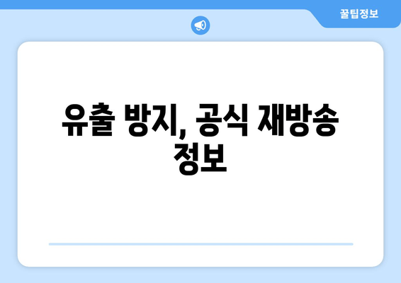 유출 방지, 공식 재방송 정보