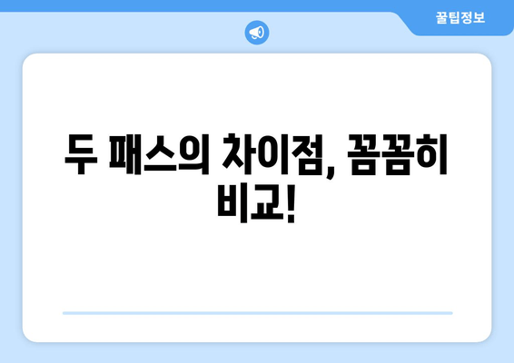 두 패스의 차이점, 꼼꼼히 비교!