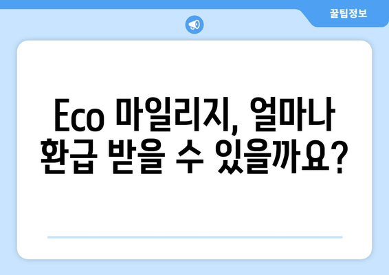 자동차보험 Eco 마일리지 환급, 이렇게 받으세요! | 자동차보험, Eco 마일리지, 환급,  꿀팁