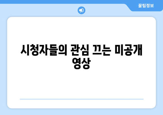 시청자들의 관심 끄는 미공개 영상