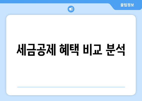 세금공제 혜택 비교 분석