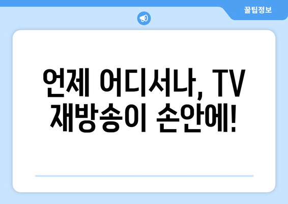 언제 어디서나, TV 재방송이 손안에!