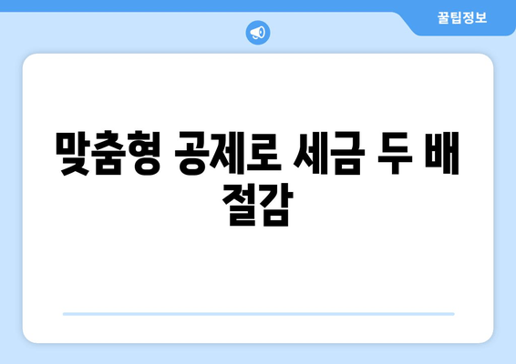 맞춤형 공제로 세금 두 배 절감