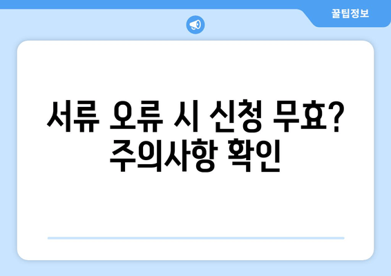 서류 오류 시 신청 무효? 주의사항 확인