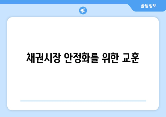 채권시장 안정화를 위한 교훈