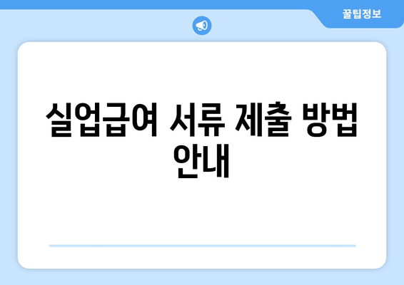 실업급여 서류 제출 방법 안내