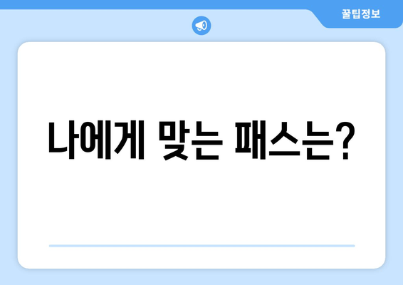 나에게 맞는 패스는?