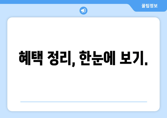 혜택 정리, 한눈에 보기.
