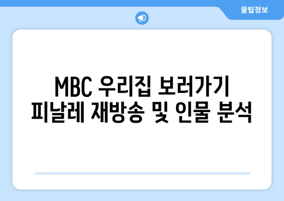 MBC 우리집 보러가기 피날레 재방송 및 인물 분석