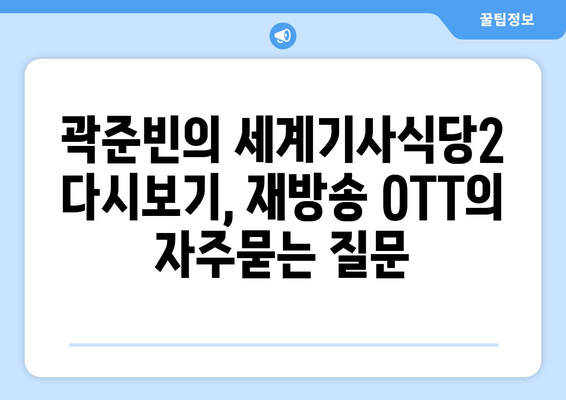 곽준빈의 세계기사식당2 다시보기, 재방송 OTT