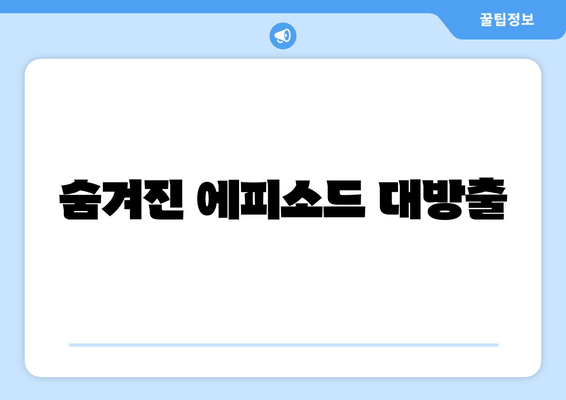 숨겨진 에피소드 대방출