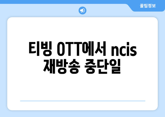 티빙 OTT에서 ncis 재방송 중단일