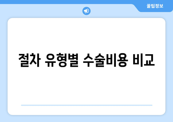 절차 유형별 수술비용 비교