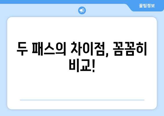 두 패스의 차이점, 꼼꼼히 비교!