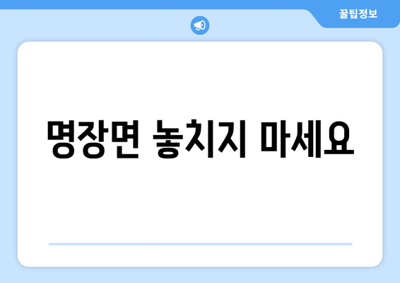 명장면 놓치지 마세요