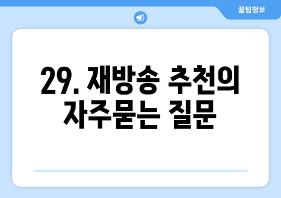 29. 재방송 추천