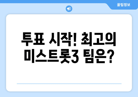 투표 시작! 최고의 미스트롯3 팀은?