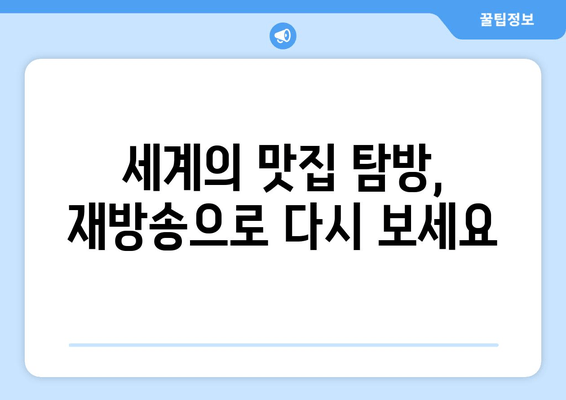 세계의 맛집 탐방, 재방송으로 다시 보세요
