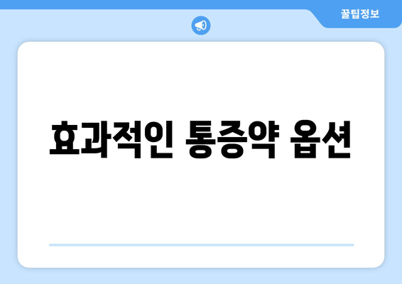 효과적인 통증약 옵션