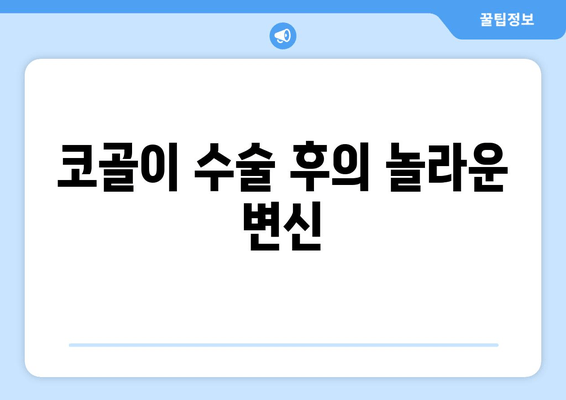 코골이 수술 후의 놀라운 변신