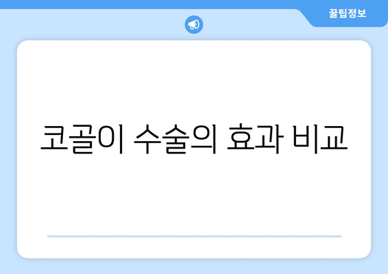 코골이 수술의 효과 비교