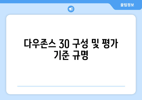 다우존스 30 구성 및 평가 기준 규명