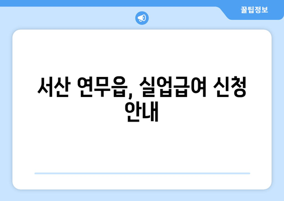 서산 연무읍, 실업급여 신청 안내