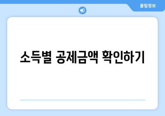 소득별 공제금액 확인하기