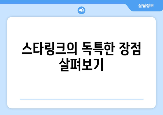 스타링크의 독특한 장점 살펴보기